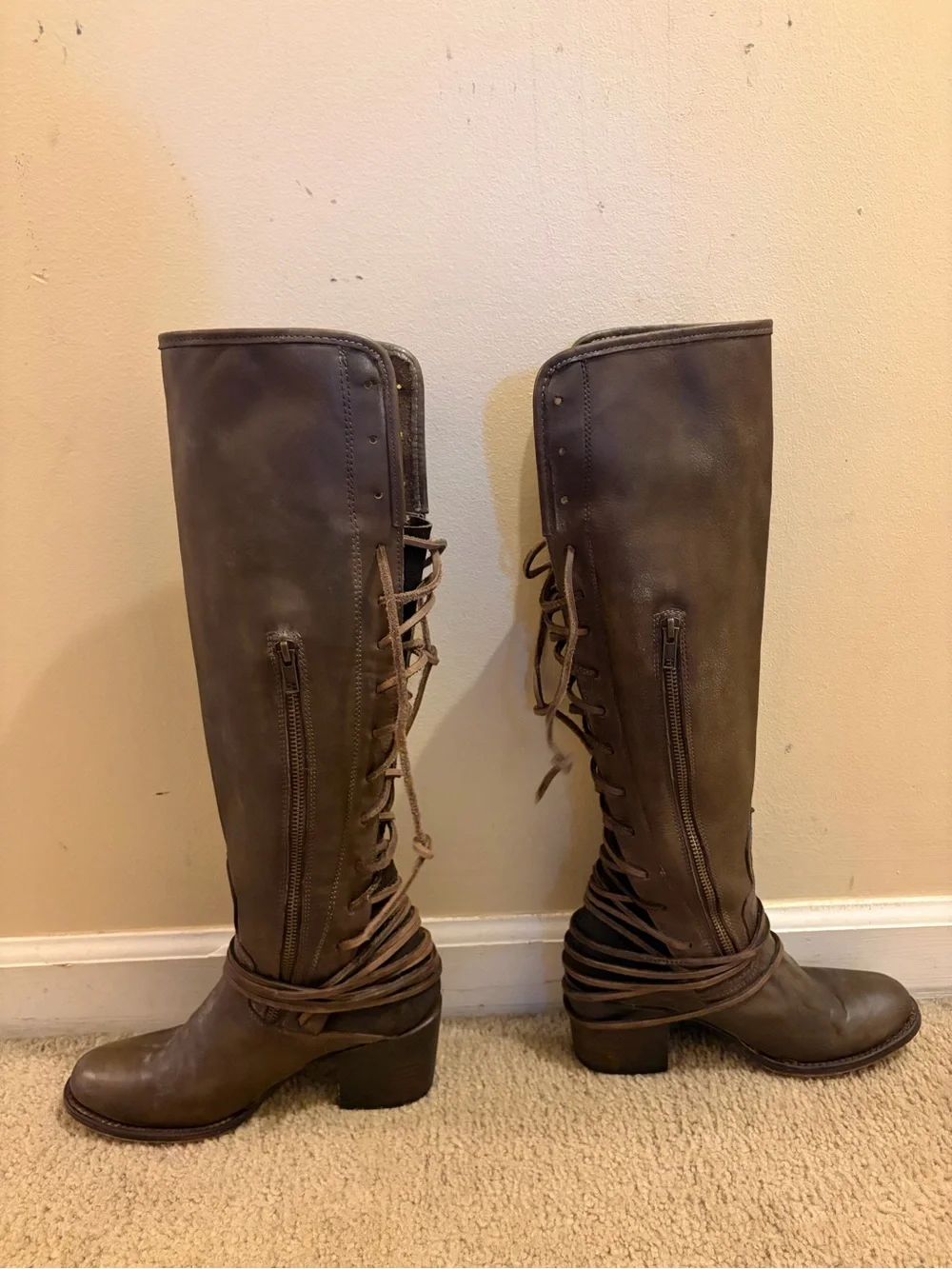 Freebird by Steven Tall Brown Leather Over-the-Knee Boots